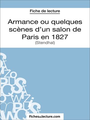 cover image of Armance ou quelques scènes d'un salon de Paris en 1827